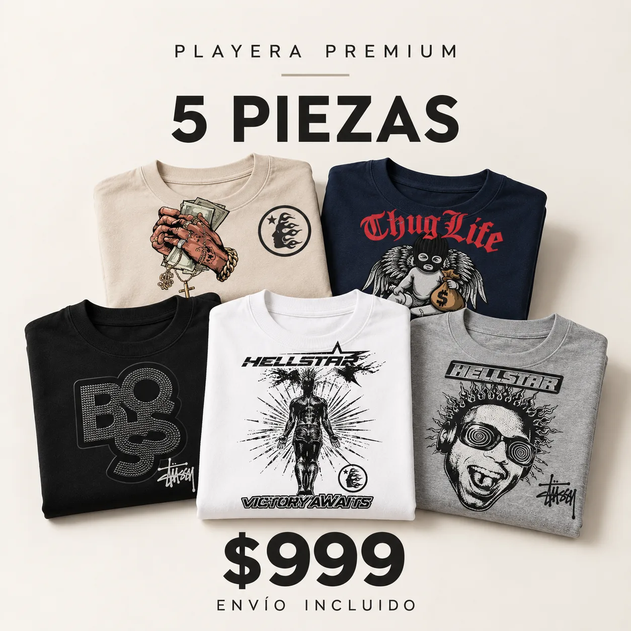 Playeras 5 pzas