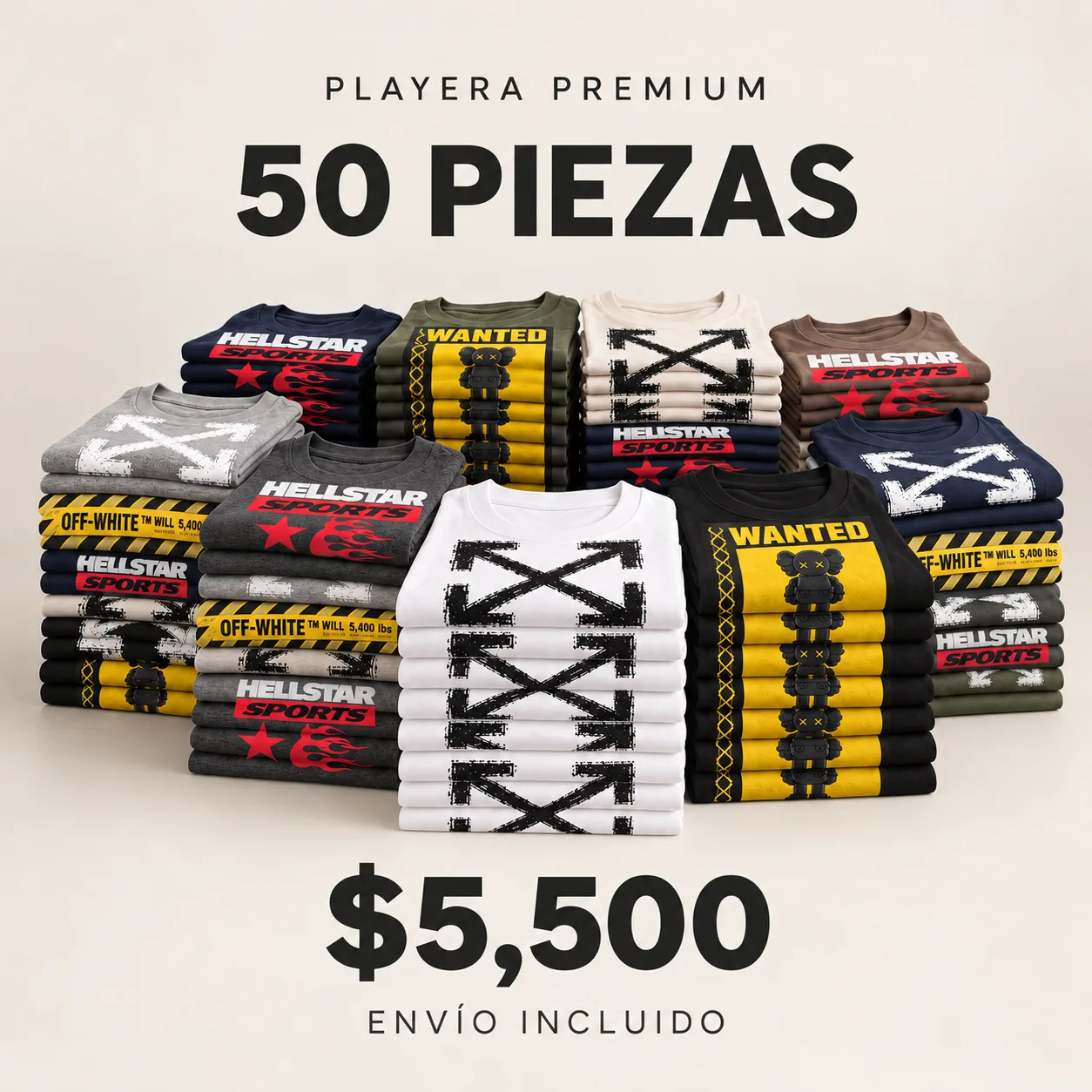Playeras 50 pzas