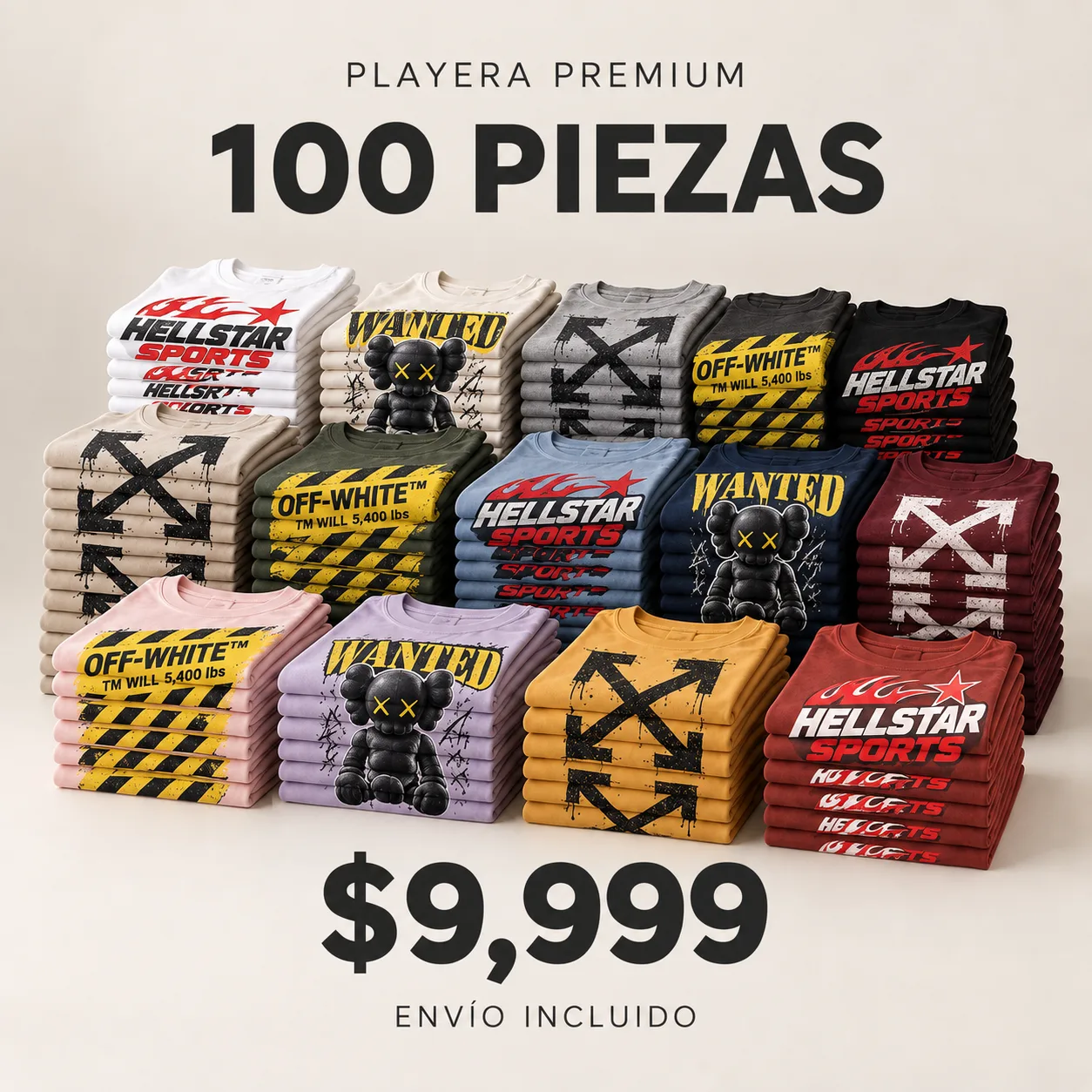 Playeras 100 pzas